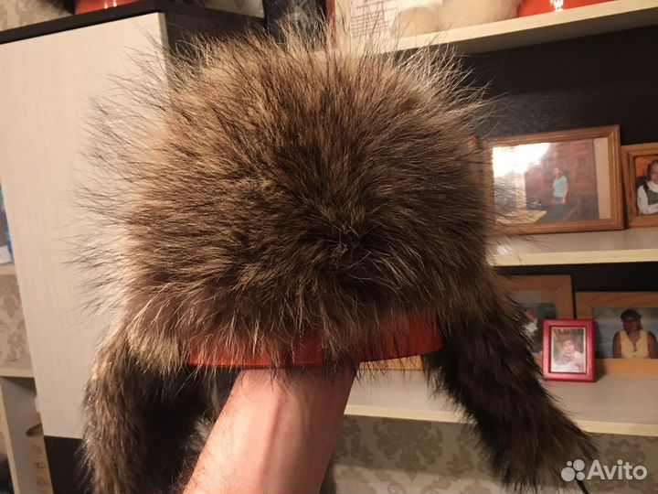 Шапка Мужская кожа,Натуральный Мех