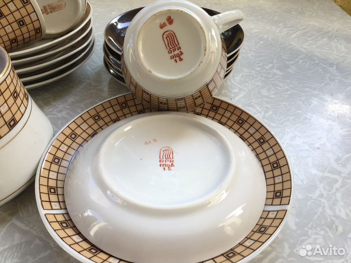 Кофейный сервиз Рига времен СССР винтаж