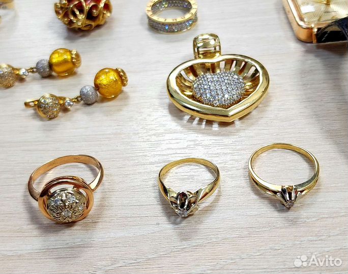 Золотые кольца серьги 585 пробы Бриллианты