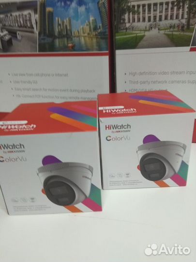 2 камеры DS-I453L(B) ColorVu HiWatch IP-камеры