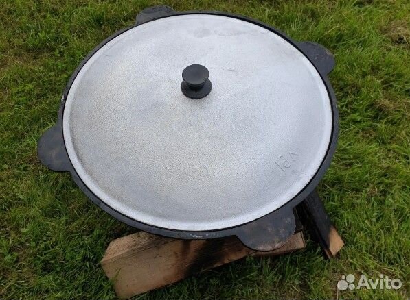 Казан чугунный узбекский с крышкой