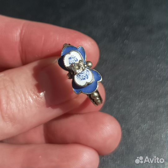 Винтажное кольцо эмаль