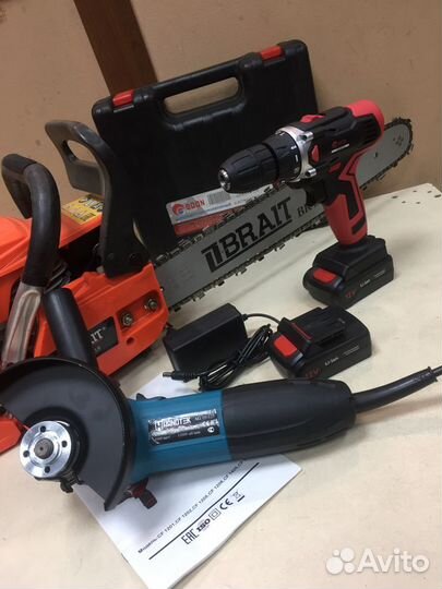 Бензопила + шуруповерт + болгарка