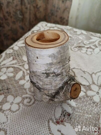 Подсвечники из спила берёзы