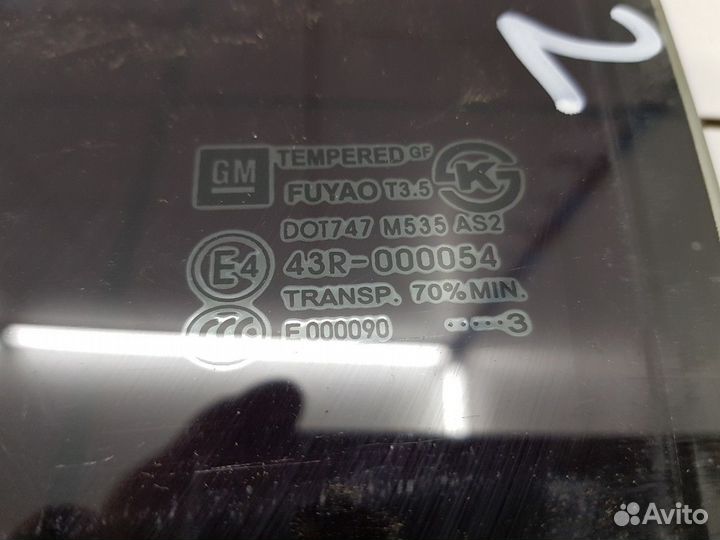 Стекло двери заднее левое (Chevrolet Cruze)