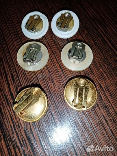 Винтажные клипсы СССР и брошь СССР