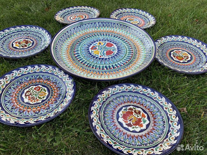 Узбекская красивая посуда(тарелки, пиалы, чайники