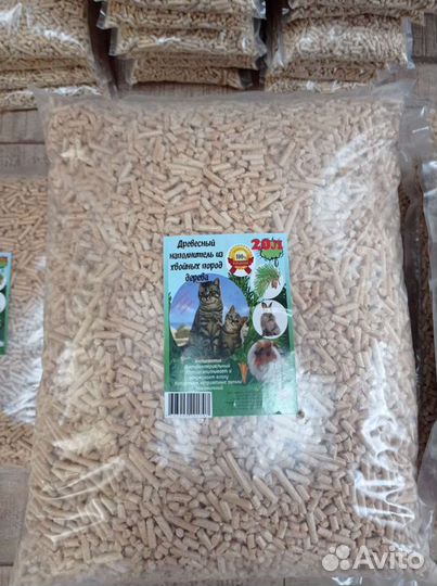 Наполнитель древесный для кошачьего лотка