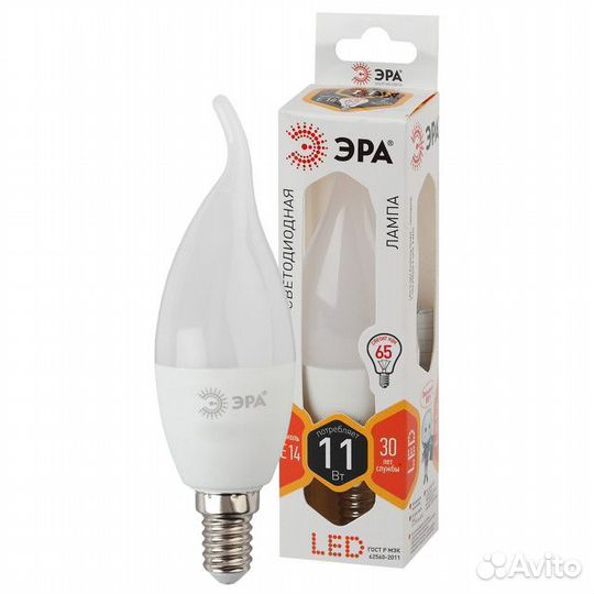 Лампа LED эра 11WxE14 св/ветр т/с