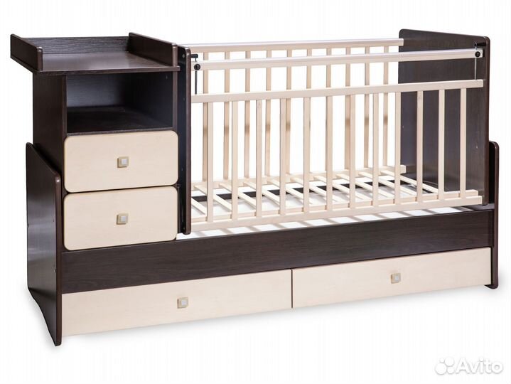 Детская кроватка трансформер с маятником
