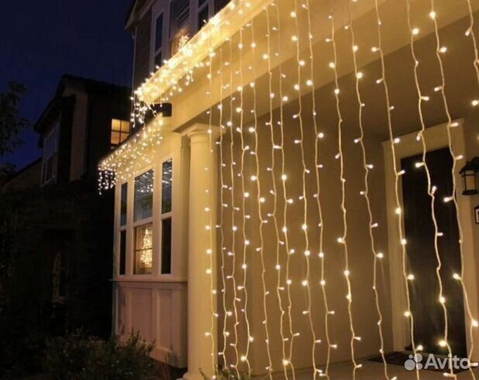 Гирлянда уличная бахрома на фасад