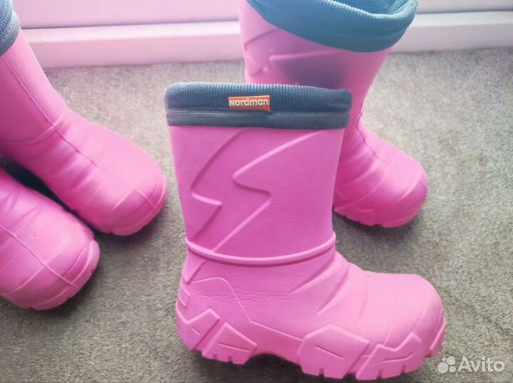 Детские резиновые сапоги с тёплым носком