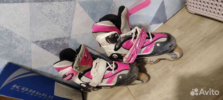 Роликовые коньки детские раздвижные с защитой