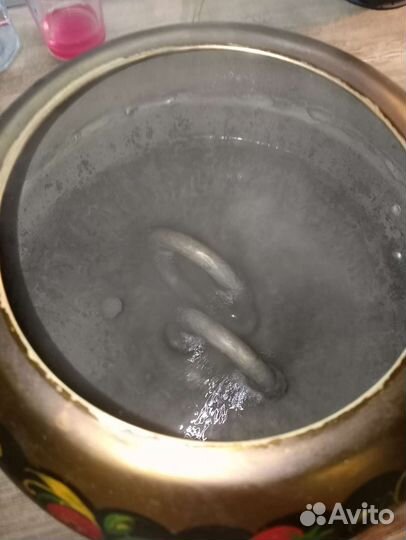 Самовар электро ручная роспись+поднос+стакан 1986г