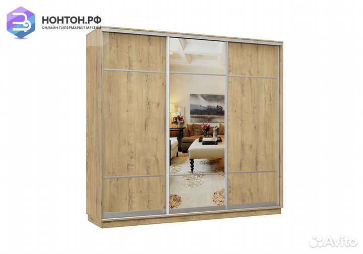 Шкаф-купе трёхдверный Электра с 1 зеркалом бунратт