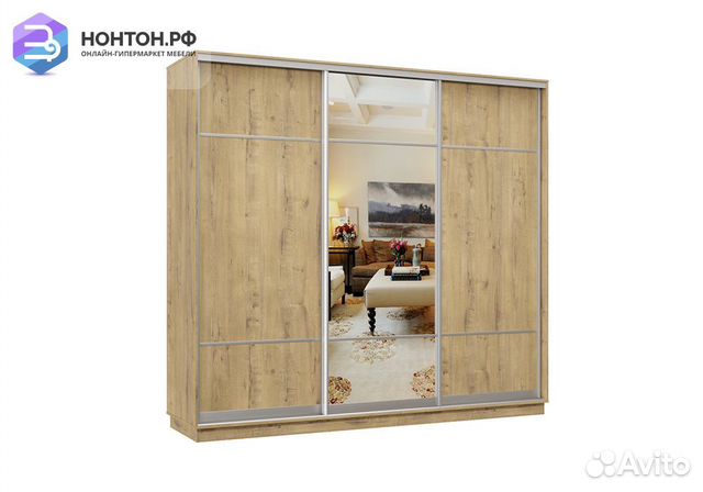 Шкаф-купе трёхдверный Электра с 1 зеркалом бунратт