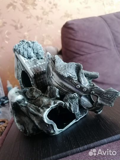 Декорации для аквариума корабль