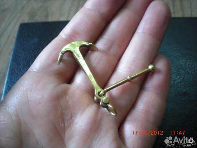 Брелок бронза якорь морской