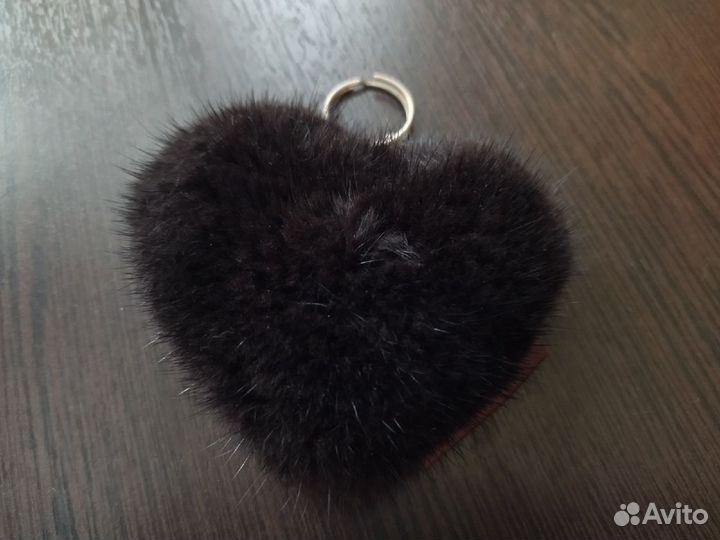 Брелок норка натуральная / кожа натуральная
