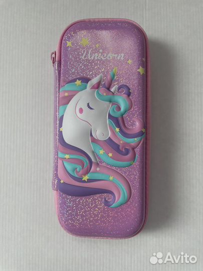 Пенал 3d объемный для девочек с единорогом