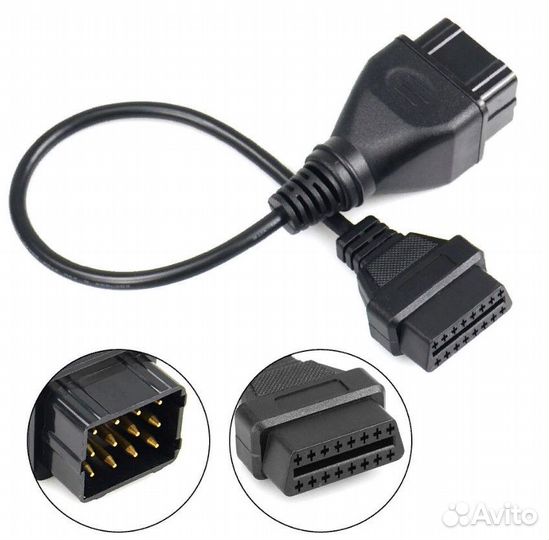 Переходник газ УАЗ GAZ UAZ 12 pin (К+L) на OBD2 16