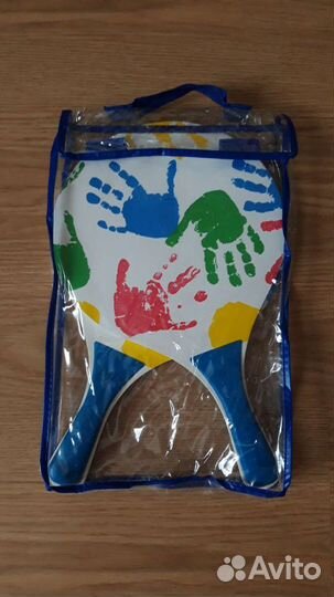 Набор для пляжного бадминтона с деревянными ракетк