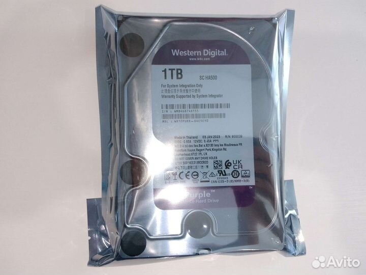 Жесткий диск WD purple 1 tb запечатанный