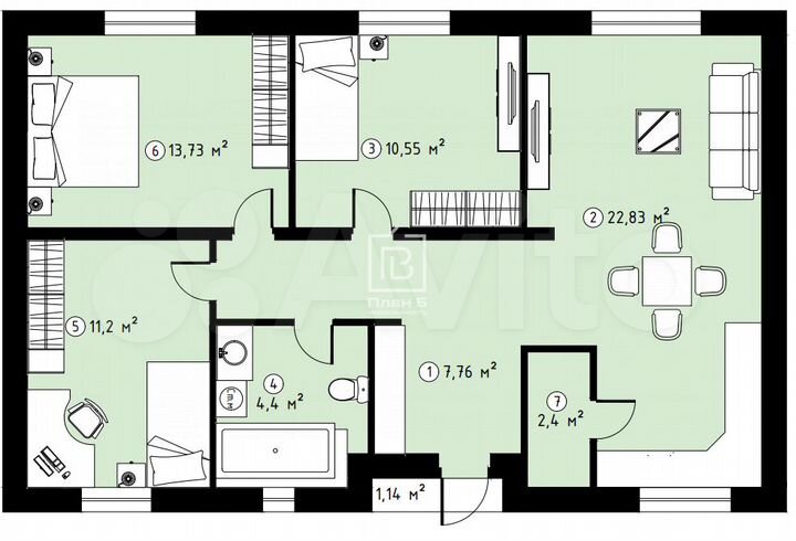Дом 74 м² на участке 8 сот.