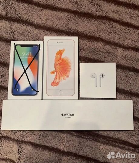 Коробки от iPhone, Airpods, AppleWatch