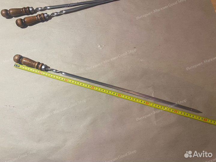 Шампур 500х10х3 мм. с деревянной ручкой