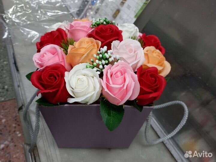 Букет из мыльных роз