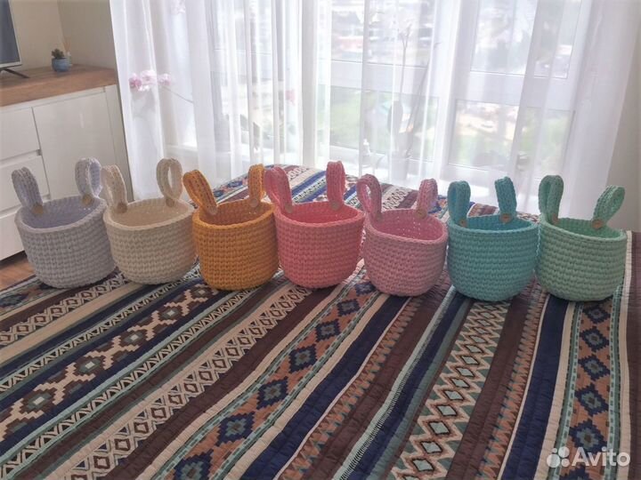 Корзинка подвесная вязаная, органайзер