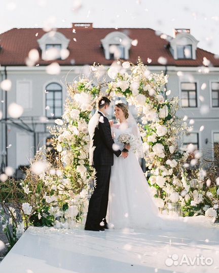 Холодные фонтаны, тяжелый дым, конфетти, снег