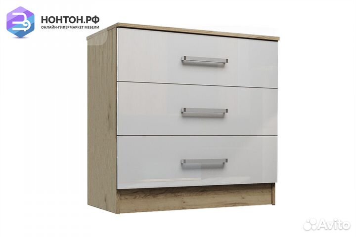 Комод Адель дуб вотан / белый глянец