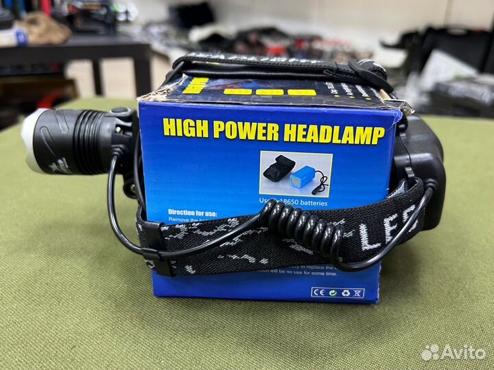 Налобный фонарь желтый/белый цвет