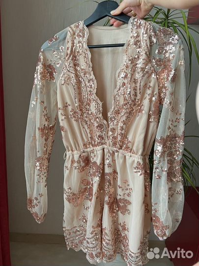 Комбинезон праздничный с пайетками XS/S