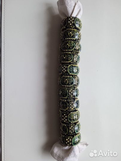 Цветное стекло винтаж, кольца гжель для салфеток