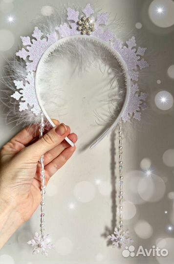 Ободок снежинка снежная королева на новый год