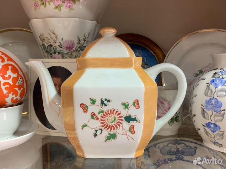 Старинный Чайник Фарфор ручная роспись Китай