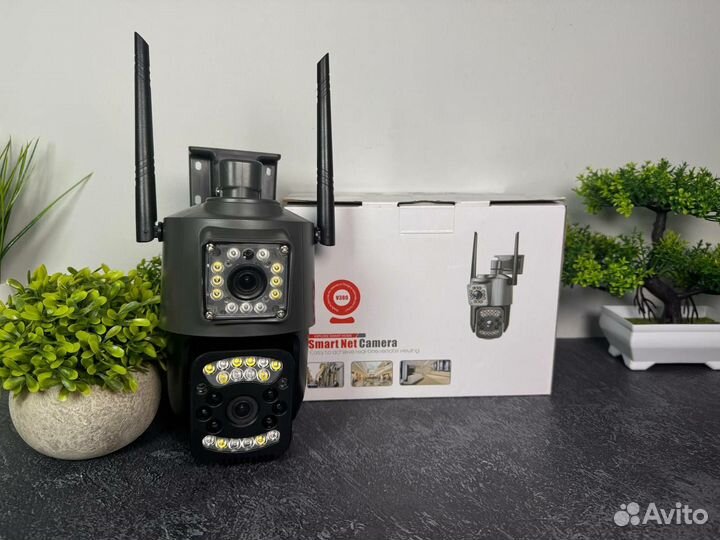 Камера видеонаблюдения уличная 4g двойная новая