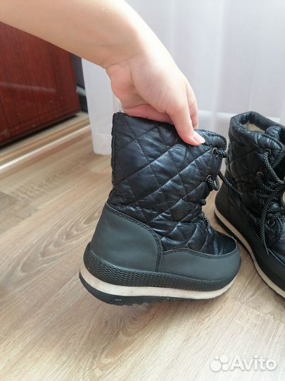 Ботинки дутыши, темно синего цвета, зимние, 37