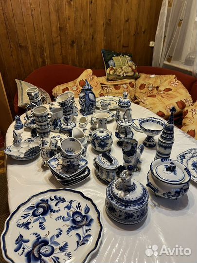 Гжель посуда, фигурки