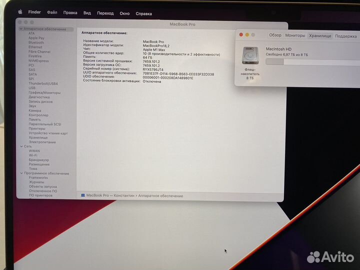 MacBook Pro 16 M1 MAX 64gb 8Tb 32GPU