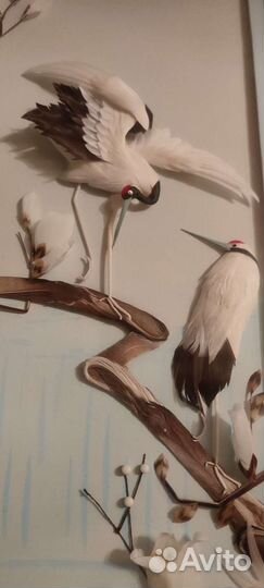 Панно из натуральных перьев, Китай