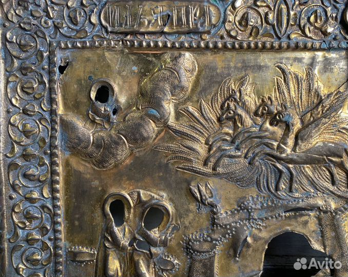 Оклад Огненное Восхождение Пророка Илии Золочение