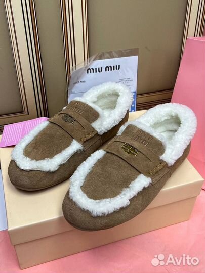 Слипоны женские зимние Miu Miu