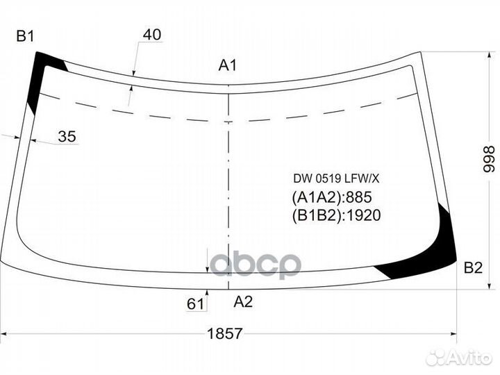 Стекло лобовое chevrolet express I/II VAN 96-21