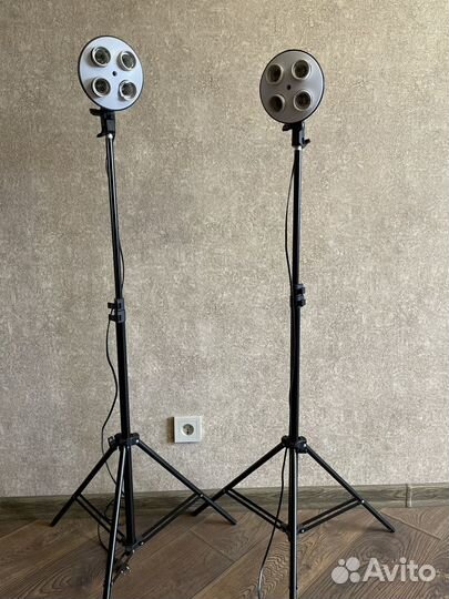 Софтбоксы с лампами и стойками (2шт)