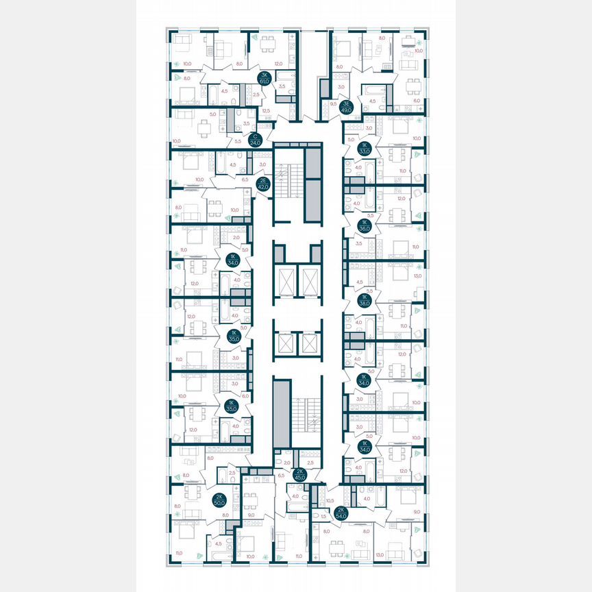 Квартира-студия, 24 м², 16/32 эт.
