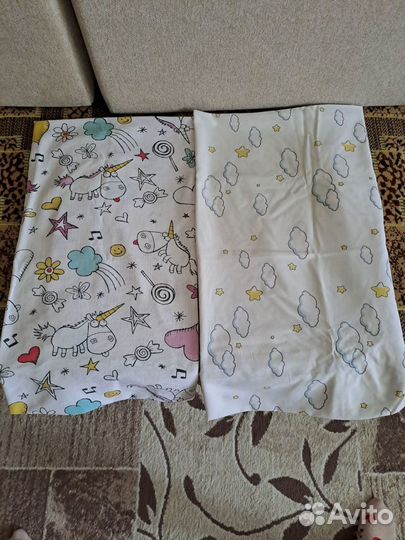 Простынь на резинке в детскую кроватку